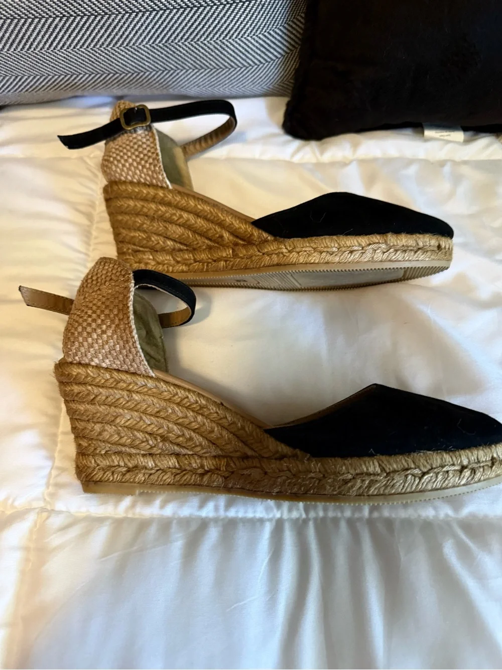 Chic Black Ankle-Strap Espadrille Flats - Handmade in Italy